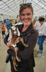 Woman holding goat in Union County